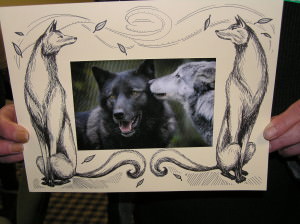 Volunteer designed frame for wolf photos