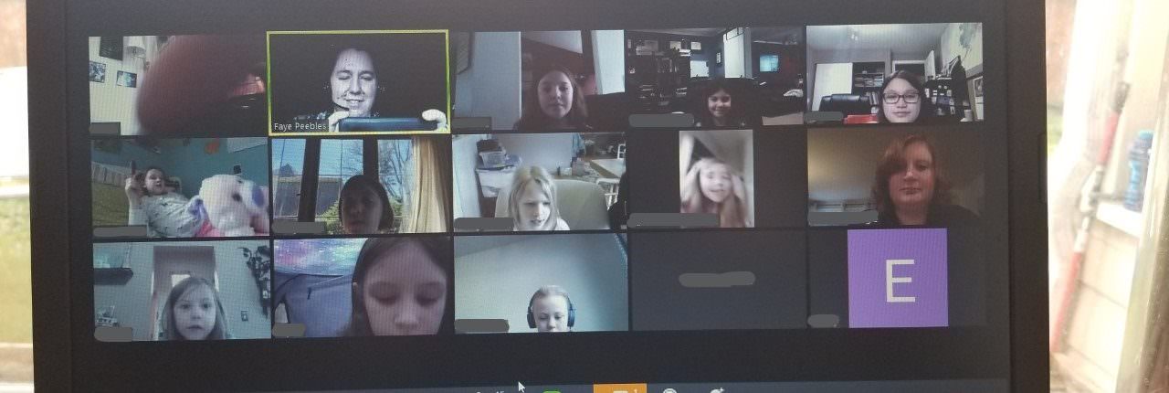 Zoom meeting with Girl Scout troop 44537 in Woodinville, WA